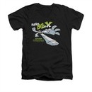 Dexter's Laboratory Shirt Slim Fit V Neck Robo Dex Black Tee T-Shirt