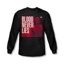 Dexter Shirt Blood Never Lies Long Sleeve Black Tee T-Shirt