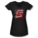 Dexter Shirt Juniors V Neck Stole My Heart Black T-Shirt