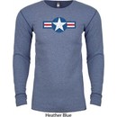 Distressed Air Force Star Long Sleeve Thermal Shirt