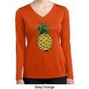 Distressed Pineapple Ladies Dry Wicking Long Sleeve Shirt