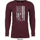 Distressed Stars and Stripes Flag Long Sleeve Thermal Shirt