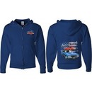 Dodge American Muscle Blue and Red (Front & Back) Full Zip Hoodie