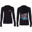 Dodge American Muscle Blue and Red Front Back Ladies Tri Blend Hoodie