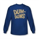 Dum Dums Shirt Distressed Logo Long Sleeve Royal Blue Tee T-Shirt