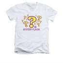 Dum Dums Shirt Slim Fit V-Neck Mystery Flavor White T-Shirt