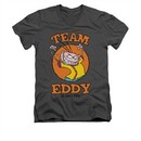 Ed, Edd N Eddy Shirt Slim Fit V Neck Team Eddy Charcoal Tee T-Shirt
