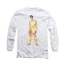 Elvis Presley Shirt Gold Suit Long Sleeve White Tee T-Shirt