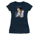 Elvis Presley Shirt Juniors Blue Profile Navy T-Shirt