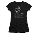 Elvis Presley Shirt Juniors Guitar In Hand Black T-Shirt
