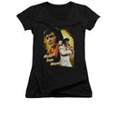 Elvis Presley Shirt Juniors V Neck Aloha Sing It Black T-Shirt