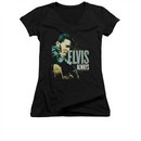 Elvis Presley Shirt Juniors V Neck Always The Original Black T-Shirt