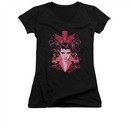 Elvis Presley Shirt Juniors V Neck Face It Pink Black T-Shirt