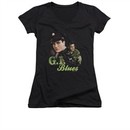 Elvis Presley Shirt Juniors V Neck G.I. Uniform Black T-Shirt