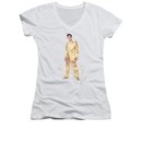 Elvis Presley Shirt Juniors V Neck Gold Suit White T-Shirt
