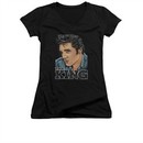 Elvis Presley Shirt Juniors V Neck Graphic Black T-Shirt