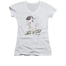 Elvis Presley Shirt Juniors V Neck Is A Verb White T-Shirt