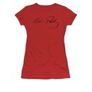 Elvis Presley Shirt Juniors V Neck Signature Sketch Red T-Shirt
