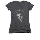 Elvis Presley Shirt Juniors V Neck True American Idol Charcoal T-Shirt