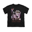 Elvis Presley Shirt Kids 70's Star Poster Black T-Shirt