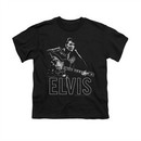 Elvis Presley Shirt Kids Guitar In Hand Black T-Shirt