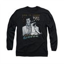 Elvis Presley Shirt Live In Vegas Long Sleeve Black Tee T-Shirt