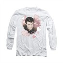Elvis Presley Shirt Love Me Tender Long Sleeve White Tee T-Shirt