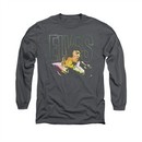 Elvis Presley Shirt Multicolored Long Sleeve Charcoal Tee T-Shirt