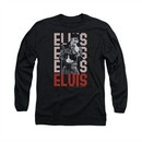 Elvis Presley Shirt Name In Lights Long Sleeve Black Tee T-Shirt