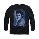 Elvis Presley Shirt Overlay Long Sleeve Black Tee T-Shirt