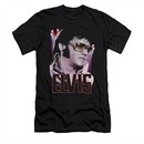 Elvis Presley Shirt Slim Fit 70's Star Poster Black T-Shirt