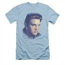 Elvis Presley Shirt Slim Fit Big Portrait Light Blue T-Shirt
