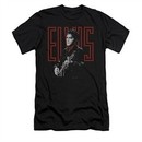 Elvis Presley Shirt Slim Fit Red Guitarman Black T-Shirt