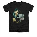 Elvis Presley Shirt Slim Fit V-Neck Always The Original Black T-Shirt