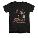 Elvis Presley Shirt Slim Fit V-Neck Are You Lonesome Black T-Shirt