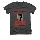 Elvis Presley Shirt Slim Fit V-Neck Buffalo 1956 Charcoal T-Shirt