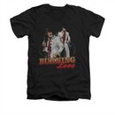 Elvis Presley Shirt Slim Fit V-Neck Burning Love Black T-Shirt