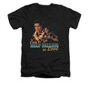 Elvis Presley Shirt Slim Fit V-Neck Can't Help Falling Black T-Shirt