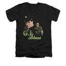 Elvis Presley Shirt Slim Fit V-Neck G.I. Uniform Black T-Shirt