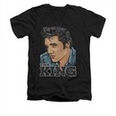 Elvis Presley Shirt Slim Fit V-Neck Graphic Black T-Shirt