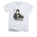 Elvis Presley Shirt Slim Fit V-Neck Karate Dragon White T-Shirt