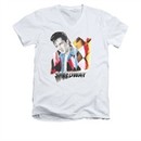 Elvis Presley Shirt Slim Fit V-Neck Speedway White T-Shirt