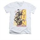 Elvis Presley Shirt Slim Fit V-Neck Sun Records Soundtrack White T-Shirt