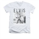 Elvis Presley Shirt Slim Fit V-Neck With The Band White T-Shirt