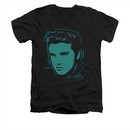 Elvis Presley Shirt Slim Fit V-Neck Young Dots Black T-Shirt