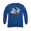 Elvis Presley Shirt Speedway Long Sleeve Royal Blue Tee T-Shirt