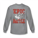 Family Guy Shirt Epic Battle Long Sleeve Silver Tee T-Shirt