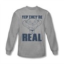 Family Guy Shirt They're Real Long Sleeve Silver Tee T-Shirt