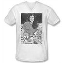Ferris Bueller's Day Off Shirt Slim Fit V Neck Sloane White Tee T-Shirt