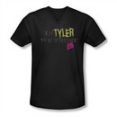 Fight Club Shirt Slim Fit V Neck In Tyler We Trust Black Tee T-Shirt